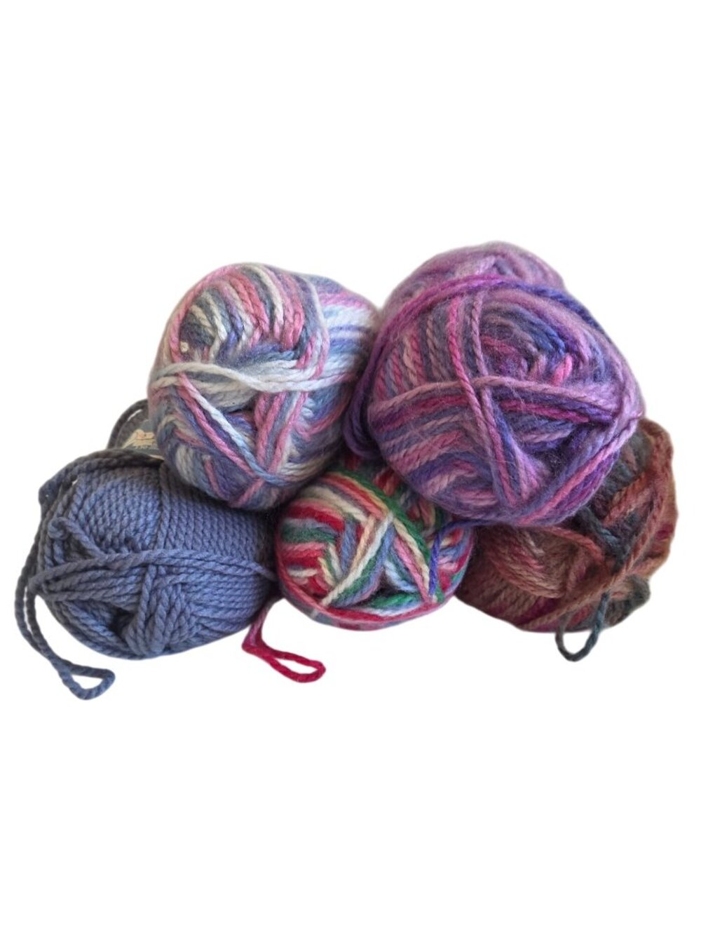 Vtg Phentex Chunky Yarn Lot Of 5 Skeins Multicolor 100% Acrylic Made In Canada